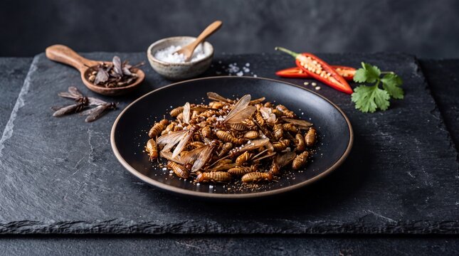 Inswa, Zambian Fried Winged Termites with Chili and Salt