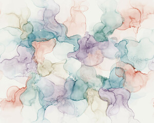 Fototapeta premium Vintage Pink Floral Watercolor Background with Grunge Paper Texture and Retro Spring Flower Pattern