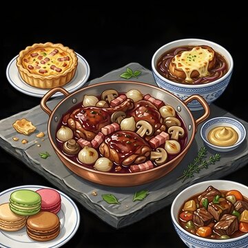 France Food Mushroom soup, Chese cake