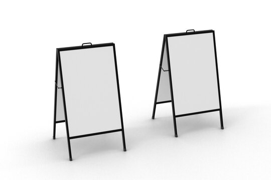 A Frame standee isolated on a transparent white background 3d rendering