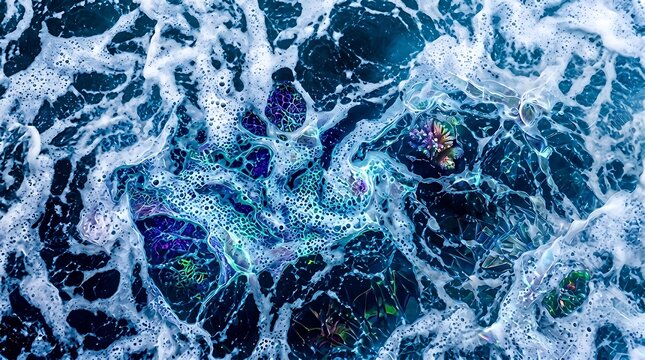 Microscopic view of human kidney tissue with glomeruli and tubules