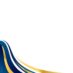 Obraz premium Elegant dark blue and gold dynamic wave corner border vector