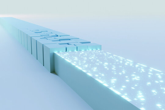 Minimal bridge from solid to digital pixels transformation concept