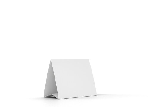 tand menu frame tent card mock up isolated on a transparent white background 3d rendering