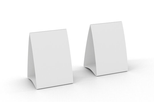 tand menu frame tent card mock up isolated on a transparent white background 3d rendering