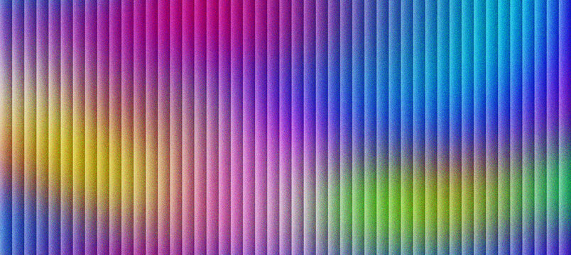 Vibrant rainbow vertical stripes background. Colorful gradient line pattern with neon purple, blue, and yellow hues. Abstract rhythmic texture for modern digital art and creative web design.