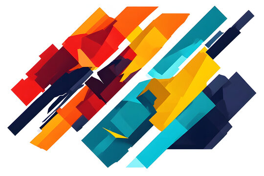 Abstract diagonal geometric shapes with colorful gradient vector illustration background