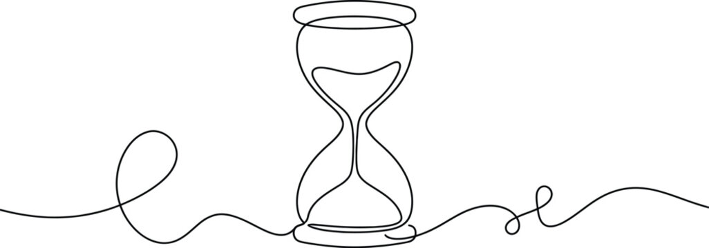 Continuous one line drawing of an hourglass