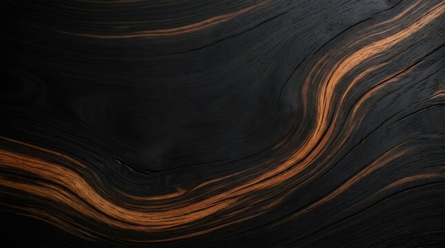 Abstract dark ebony wood texture with flowing grain patterns