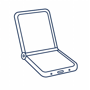 Foldable Smartphone Device, Flexible Screen Mobile Technology Icon