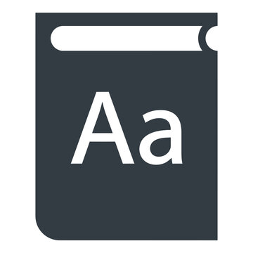 Book icon with alphabet letters for education app