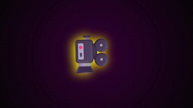 Retro video camera recording indicator animation