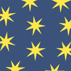 Fototapeta premium Hand drawn scandinavian minimalist background with cute nordic christmas trees and stars, on plain background, perfect for greeting cards, wrapping paper, holiday banners, and seasonal designs.