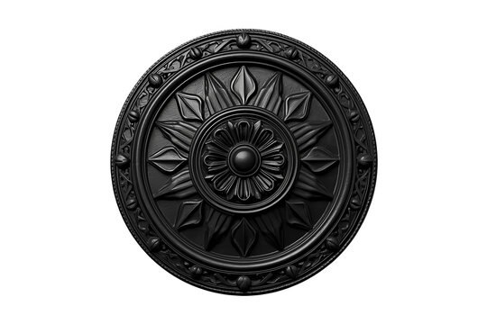 Black Round Floral Decorative Wall Ornament
