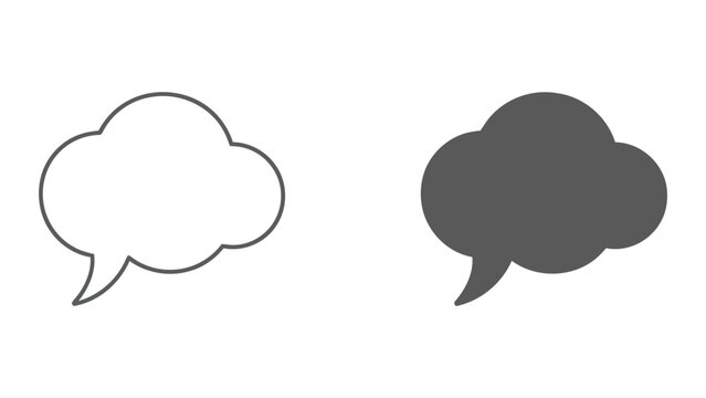 Thought bubble icon in outline and solid vector style for creative communication