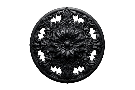 Intricate Black Floral Lace Medallion