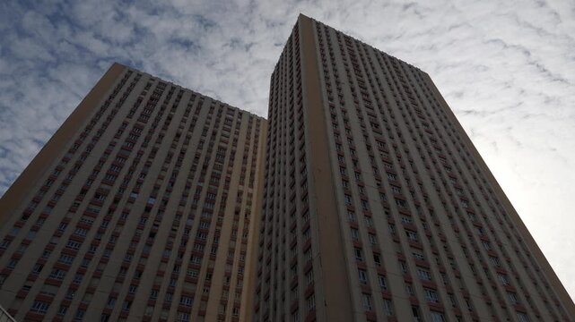 Modern residential skyscrapers towering over Paris, providing urban housing