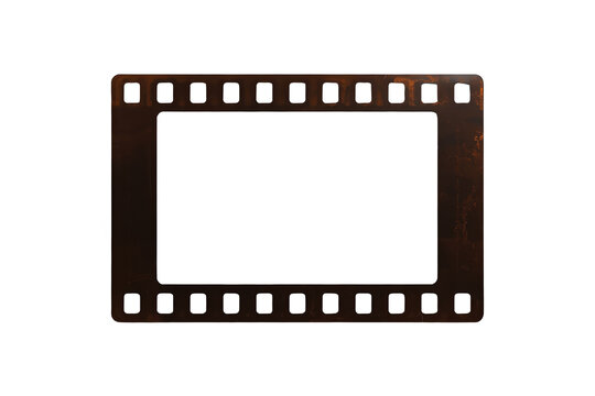 Vintage Brown Filmstrip Frame with Empty Center