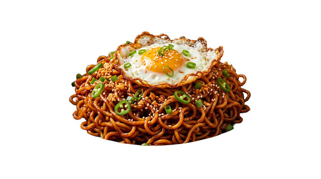 Mee Goreng with egg transparent background
