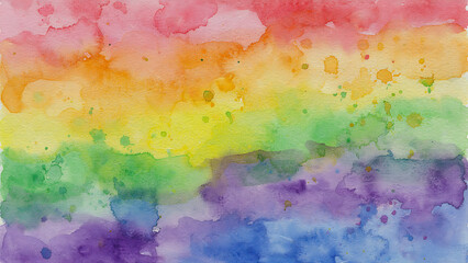 Fototapeta premium Abstract Rainbow Watercolor Texture on Paper