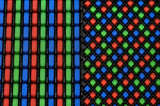 Magnified RGB Subpixel Stripe and Diamond Grid