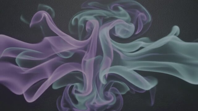 Closeup of swirling smoke drifting over dark textured background with soft focus and subtle movement