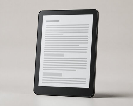 Modern Electronic Paper Reader on Neutral Background