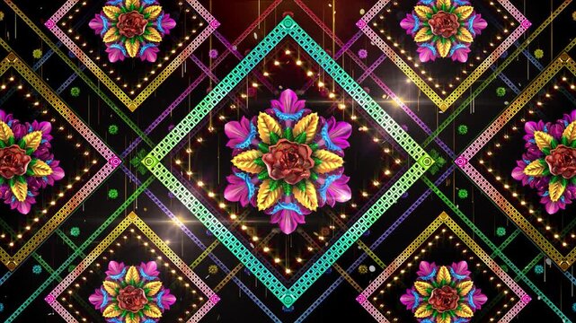 Traditional Colorful Ornaments In Frames 1