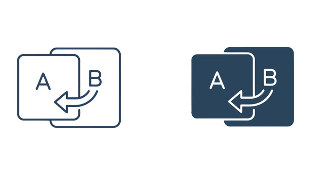 Ab testing and conversion optimization icons for digital marketing and web analytics