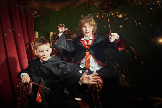 Kids Wizards Playing