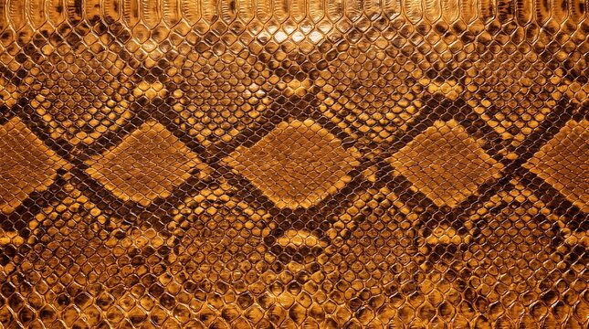 Gold Snake Skin Diamond Pattern Texture Background