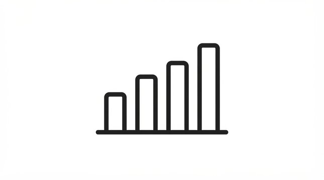 Simple bar chart icon with four increasing columns for business data growth