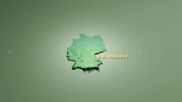 Detailed 3D Terrain and Elevation Map of Germany