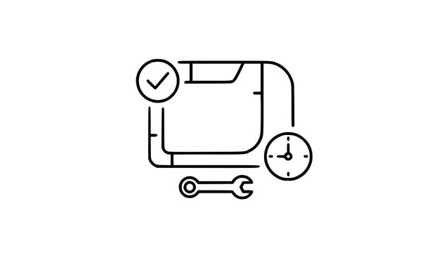 Low Maintenance Product Care Outline Icon &ndash; Easy Upkeep and Service Vector Symbol