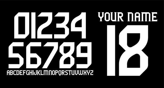 numberset modern nameset jersey	
