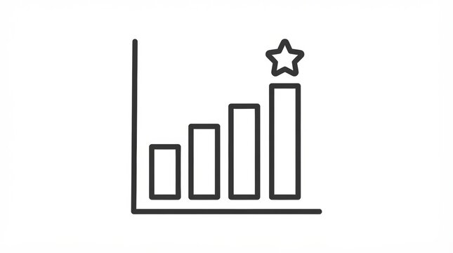 Bar chart icon with a star showing growth and high performance rating