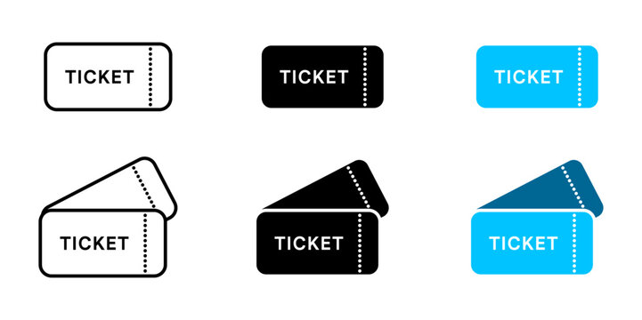 Event Admission Ticket Minimalist Flat Vector Set, Cinema Pass, Concert Voucher, Coupon Code, Boarding Card, Booking Entry