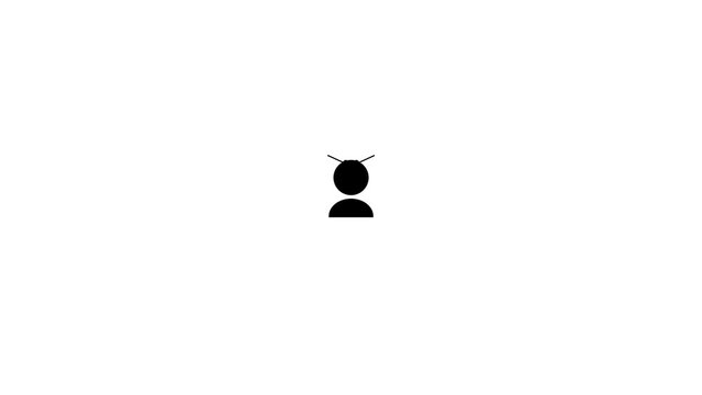 Minimal Black Vision Icon Person With Binoculars Looking White