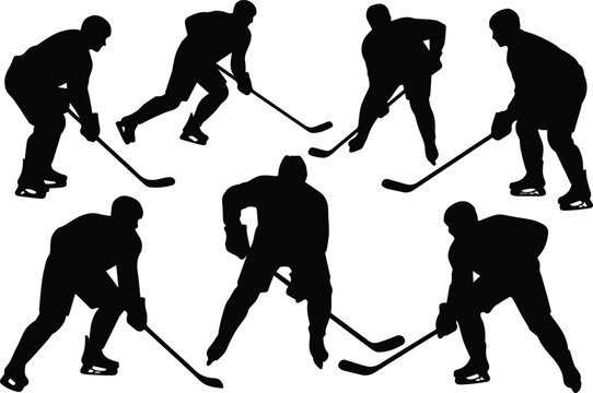 Ice hockey goalie silhouette making save