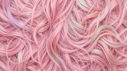 Obraz premium Wavy Pastel Pink Hair Texture Background