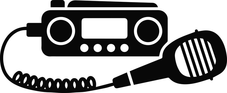 Amateur radio transceiver with microphone for ham operators