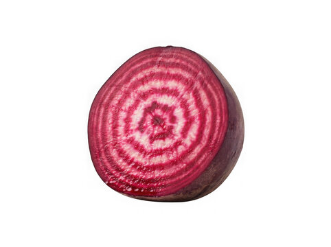Cross section of raw beet isolated on transparent background