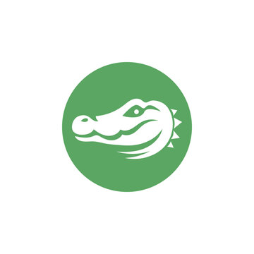 crocodile head aggressive reptile design vector logo