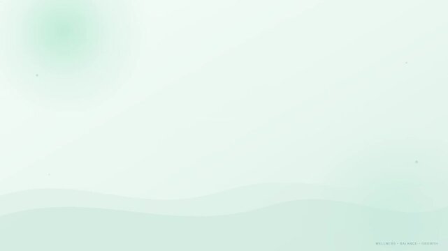 Abstract mint green waves flowing in a minimalist background