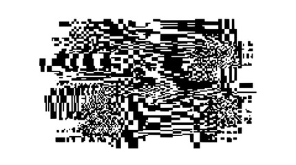 Obraz premium Abstract geometric vector illustration featuring chaotic black and white pixel shapes