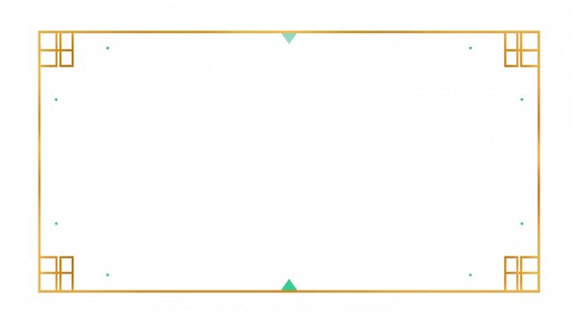AI Generative. Elegant Gold Line Border Frame with Minimalist Corner Accents on White Background. 2