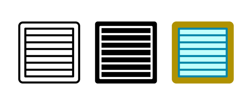 air vent icon set for hvac, ventilation, and airflow system vector
