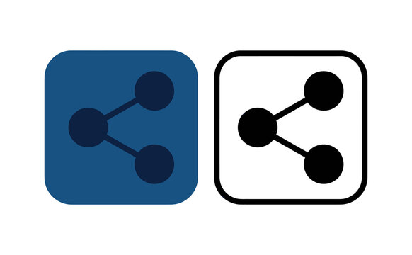 Share icon vector illustration set with modern rounded square button design