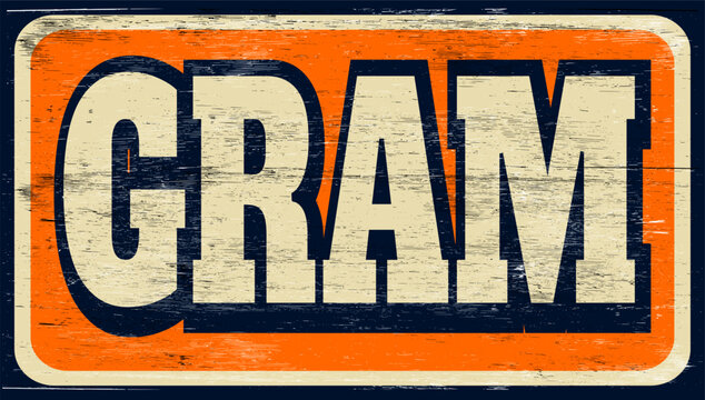 Retro vintage gram sign on wood