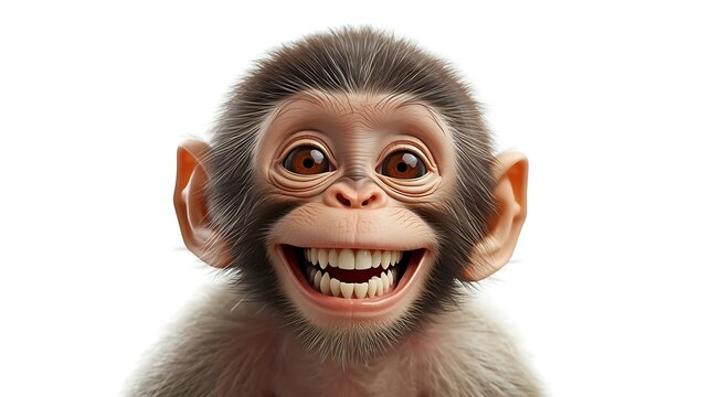Funny monkey smiling directly at camera
